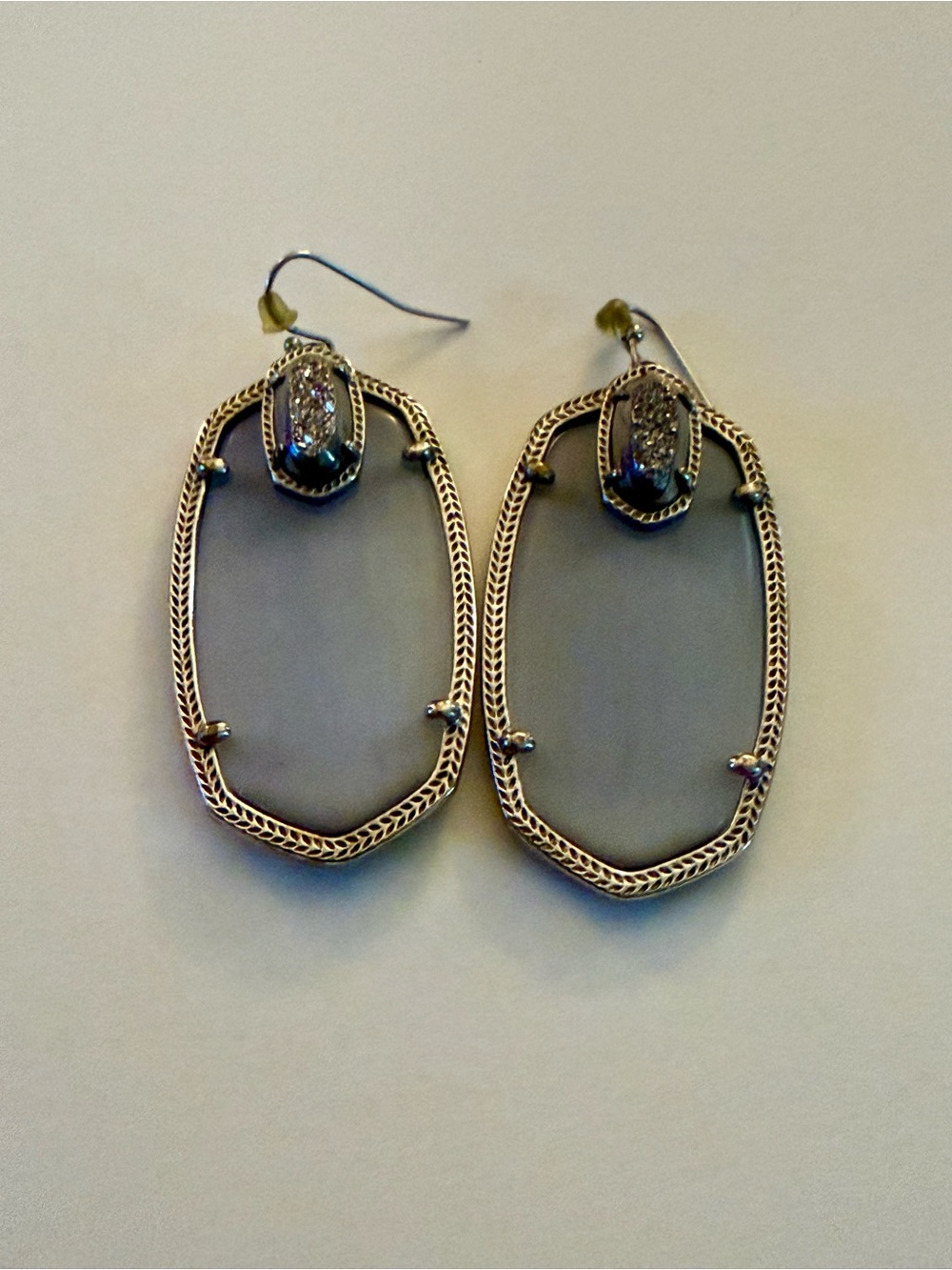 Silver Trimmed Gray Stone Drop Earrings by Kendra Scott